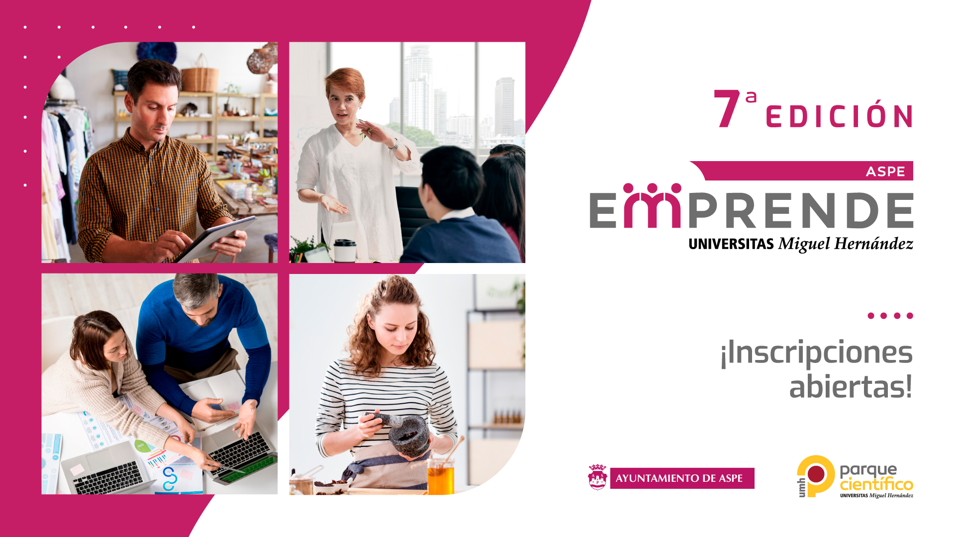 En este momento estás viendo Inscripciones abiertas para la 7ª edición de Aspe Emprende: formación, mentoring y premios para emprendedores y empresas