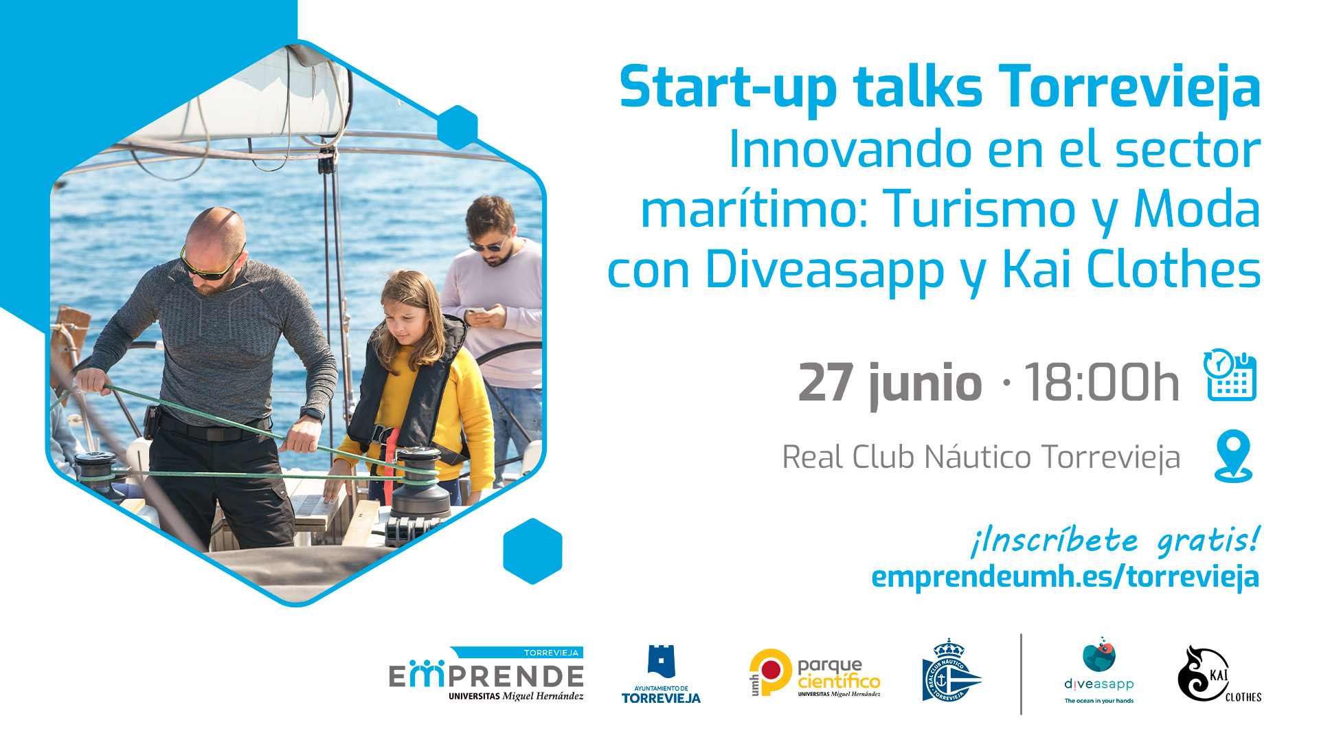 Lee más sobre el artículo Start-up Talks Torrevieja | Innovando en el sector marítimo: Turismo y Moda con Diveasapp y Kai Clothes